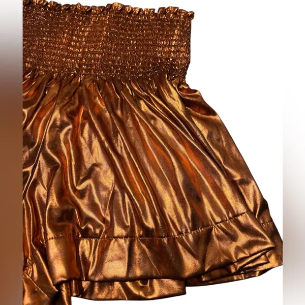 Queen of Sparkles Orange Metallic Swing Shorts - Image 2