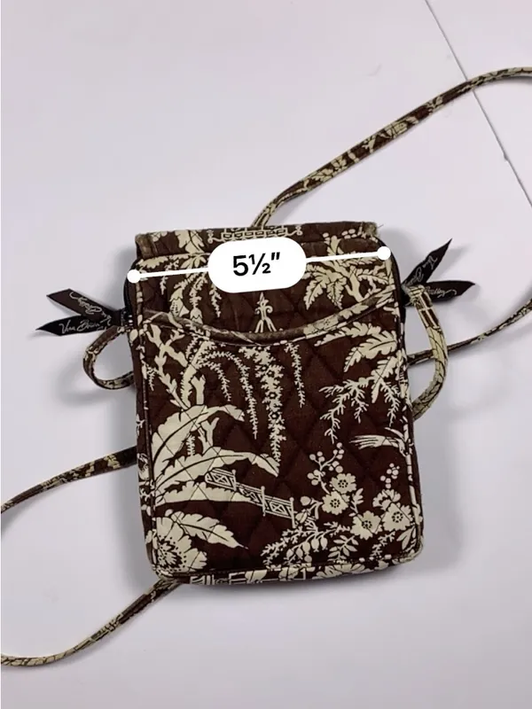 Vera Bradley Mini Hipster Crossbody Brown Imperial Toile Retired Quilted Bag - Image 13