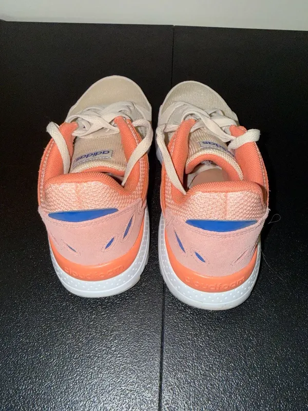 Adidas QT Racer 2.0 Cloudfoam Sneakers Pink White Size 8 - Image 3