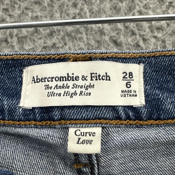 Abercrombie Fitch Curve Love The Ankle Straight Ultra High Rise‎ Jeans 6/28 x 26 - Image 3