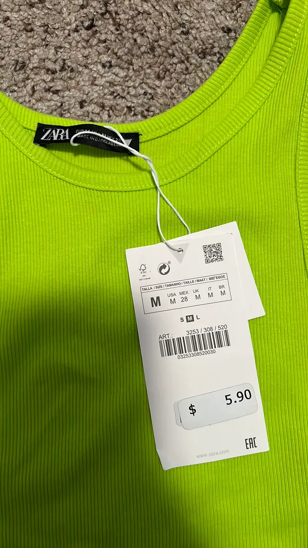 Zara Ribbed Crop Top - Image 2