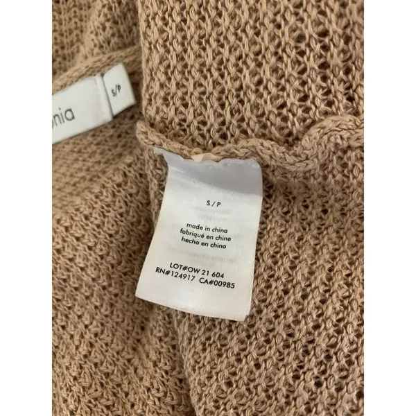 Onia Tan Open Knit Crochet Maxi Slip Sweater Dress Beach Resort Coastal Small - Image 5