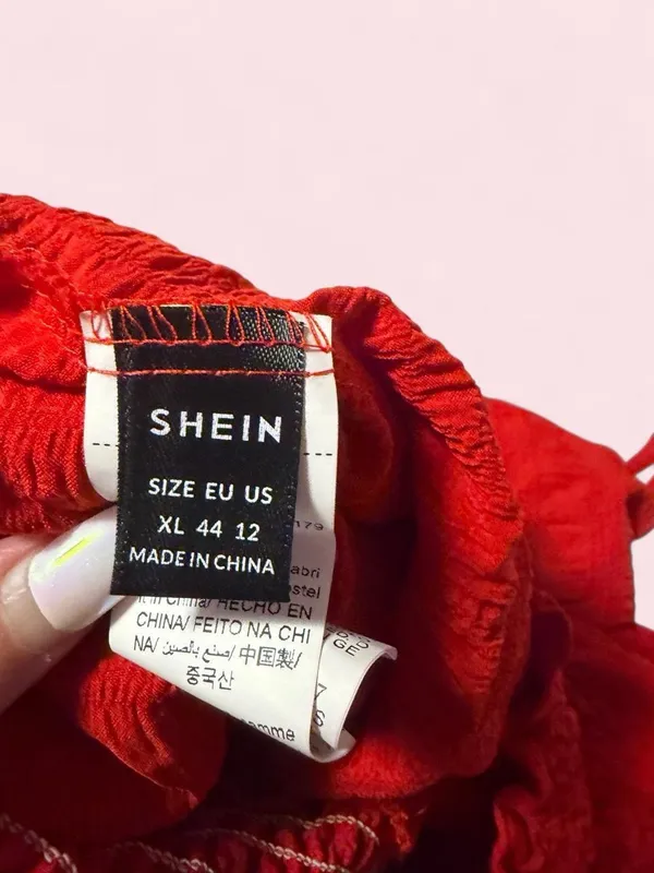 SHEIN Red Smocked Ruffle Skort - Image 3