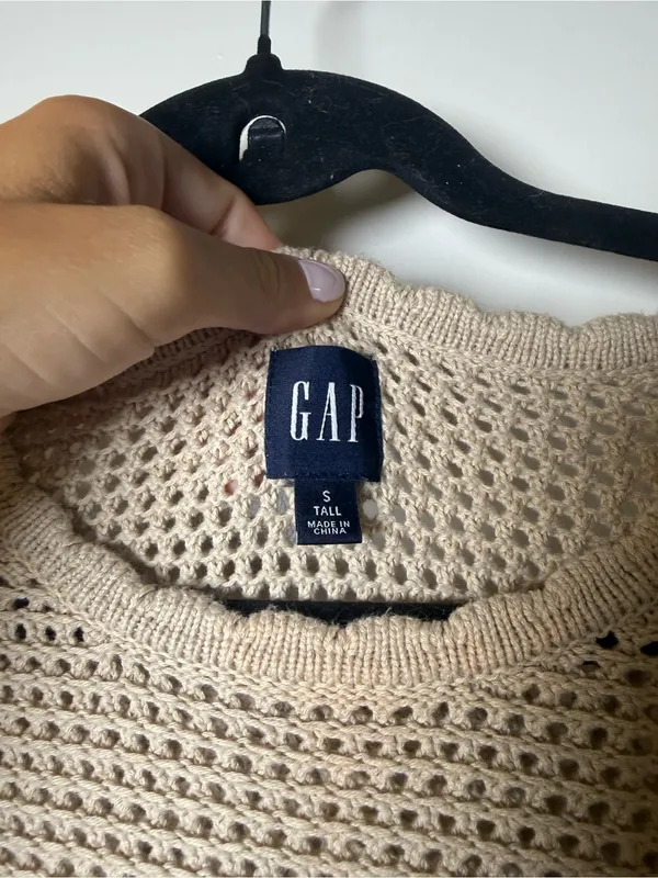 GAP Open-Weave Crewneck Sweater in Light Beige - Image 3