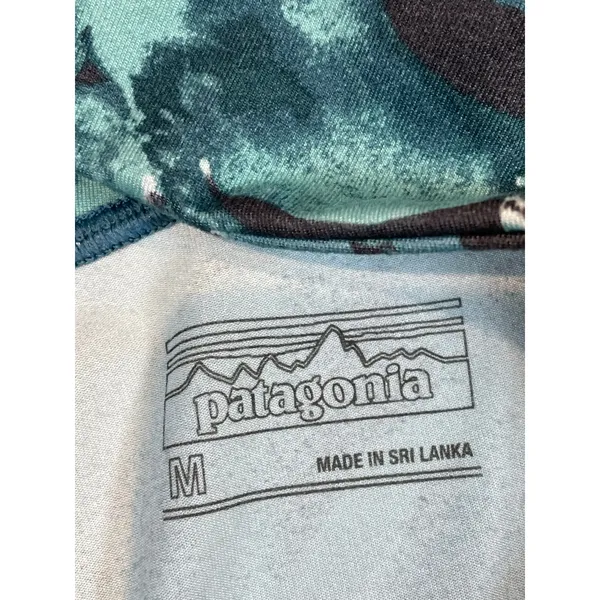 Patagonia Centered Crops Size M Jungle Tasmanian Teal Abstract Print Leggings - Image 3