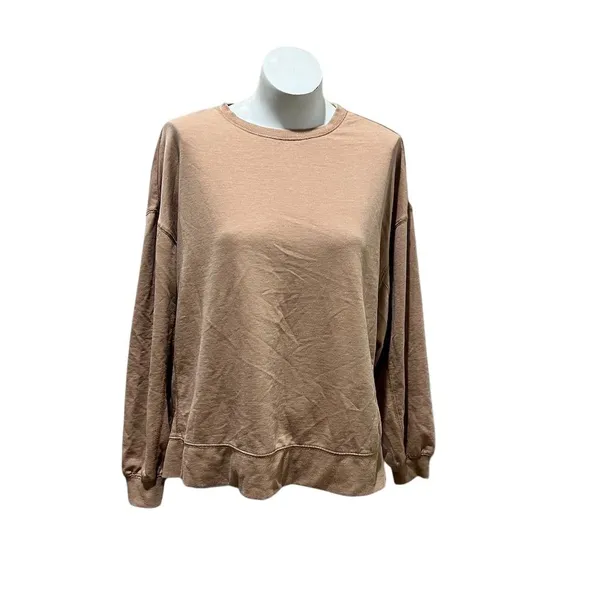 Z Supply Women's Beige Long Sleeve Crew Neck T-Shirt Size S - Image 7