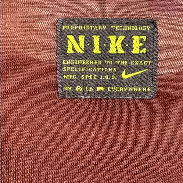 Women's Nike Chocolate Brown and Orange Soft Crop Top T-Shirt Medium Slim Fit - Image 4