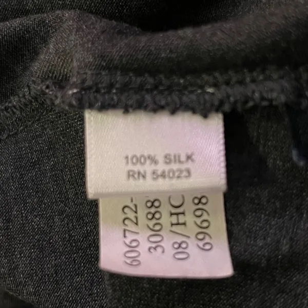 Banana Republic Silk Blouse Womens L Used Dark Gray - Image 6