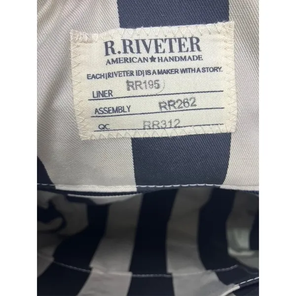 R.Riveter Black Canvas & Brown Leather Crossbody‎ Tote Bag American Handmade - Image 4