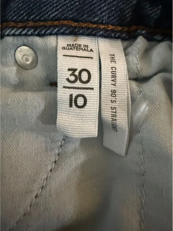 LOFT Women's The Curvy 90's Straight Denim Jeans Size 10 Distressed Grunge Urban - Image 8