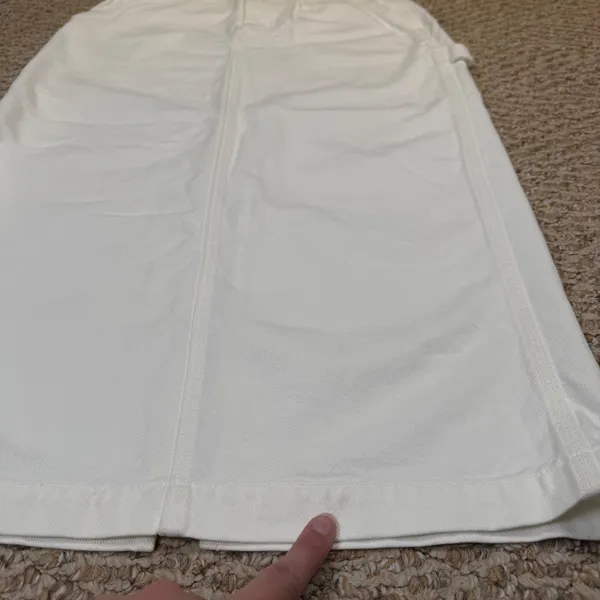 TNA Aritzia White Denim Carpenter Long Midi Maxi Skirt Utility Workwear Size 4 - Image 5