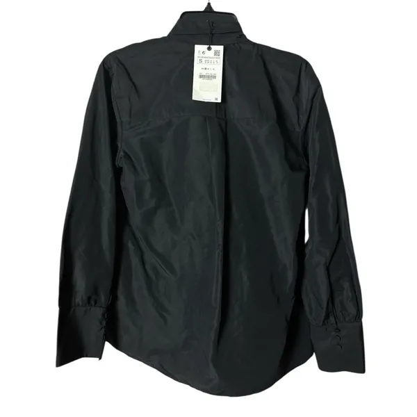 Zara Women's Black Long Sleeve Blouse Sz S NWT - Image 2