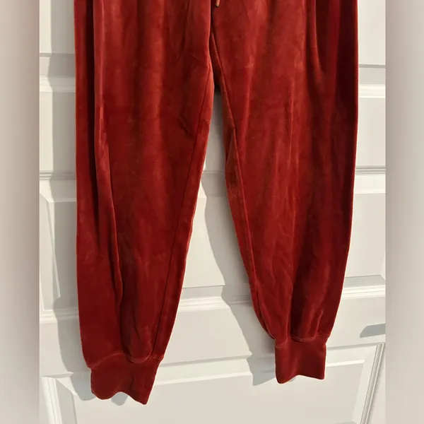 Aerie Velour Jogger Pants Rust Orange Brown Size XS - Image 6