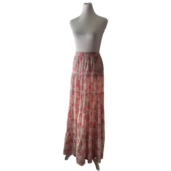 Nasty Gal Pink Floral Maxi Skirt - Image 2