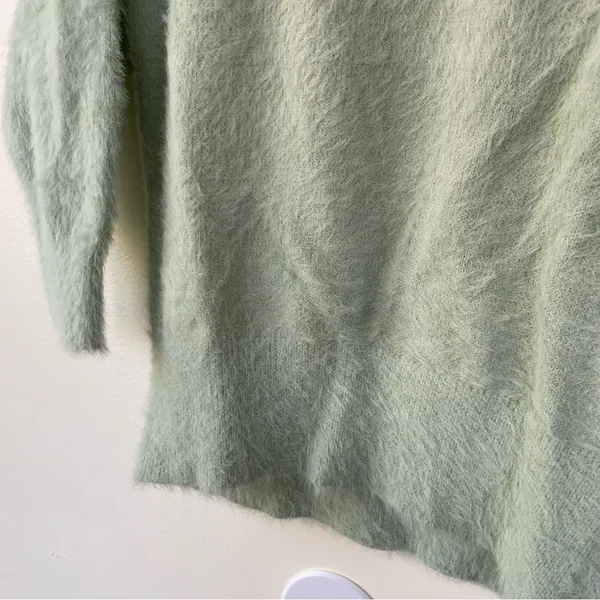 Anthropologie Rosie Neira Aubade Mint Green Fuzzy Sweater SP Small Petite - Image 5