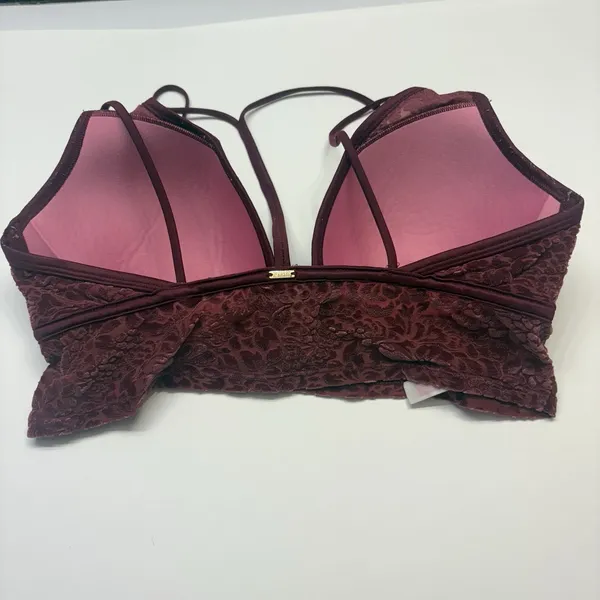 Victoria`s Secret Pink Lightly Lined Bralette Velvet Size Large‎ Vamp Red - Image 7