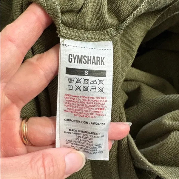 Gymshark Olive Green Hoodie Long Length‎ Stretch Size Small - Image 6
