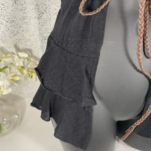 Belle du Jour Black Sweater Vest with Rope Belt - Image 8