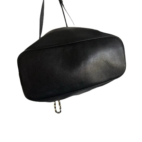 MICHAEL Michael Kors Black and Gold Shoulder Bag with‎ Chain Detail Bucket - Image 8