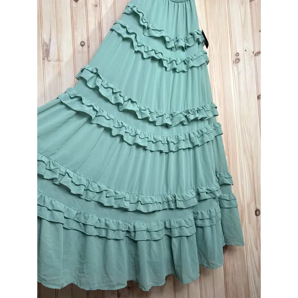 NWT Lulus Lavish Perfection Sage Green Ruffled Tiered Maxi Dress Party Gala XS - Image 6