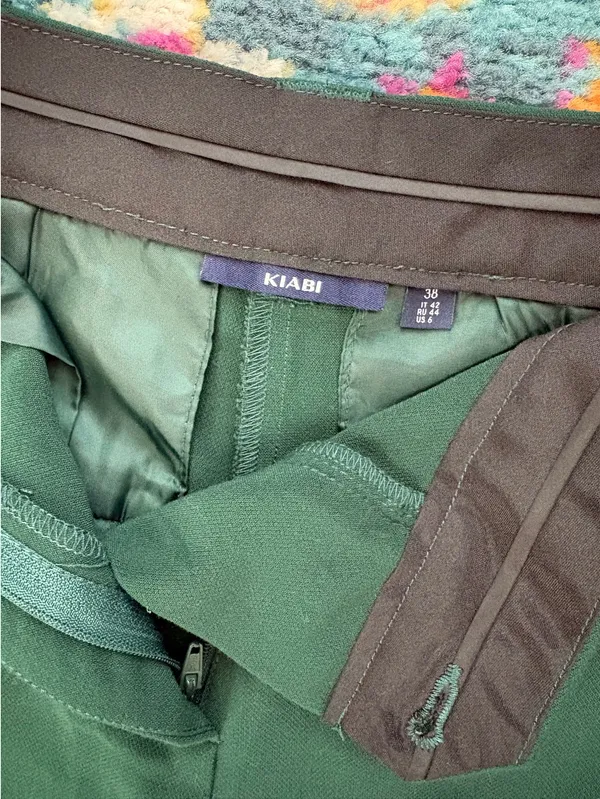 Dark green tailored flare pants Size 6 - Image 2