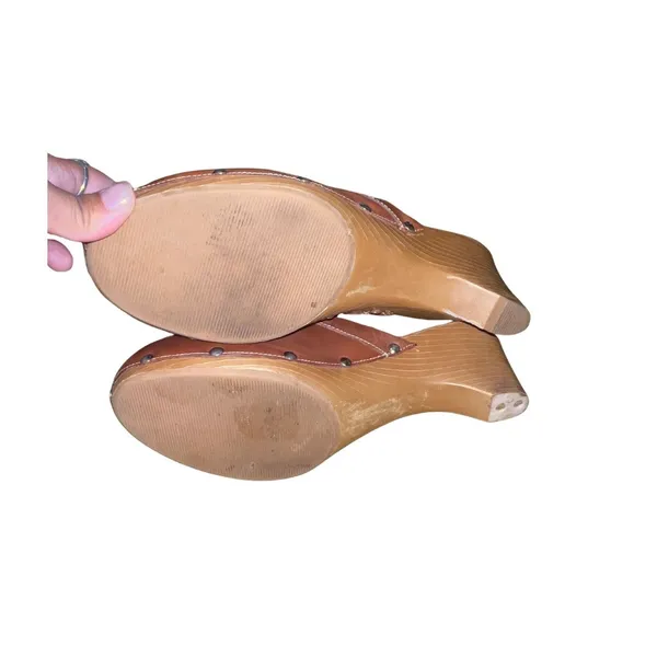 Isaac Mizrahi brown mules by Target Slip on Clogs Bow Tie Size 7 - Image 4