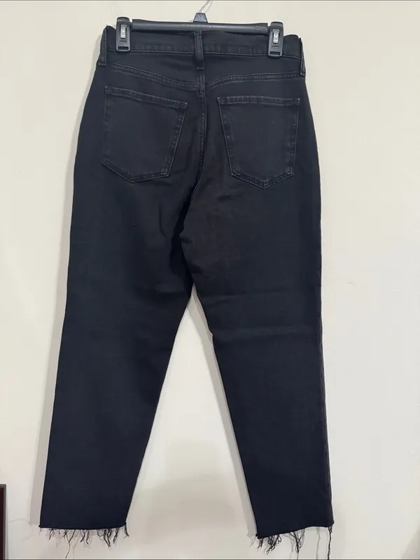 Old Navy High-Rise OG Straight Leg Black Rigid Jeans Secret-Smooth Pockets sz 4 - Image 2