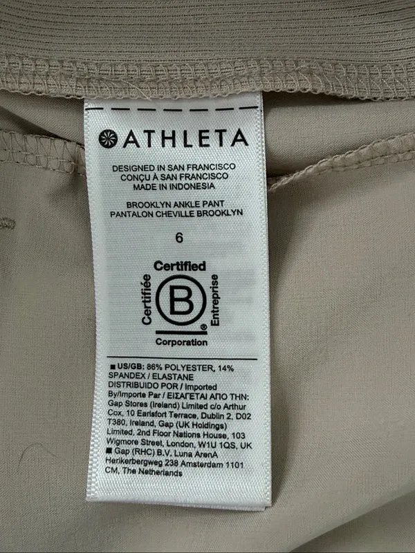 Athleta Brooklyn Ankle Pants Beige Stretch Travel Pull On Size 6 19867 - Image 6