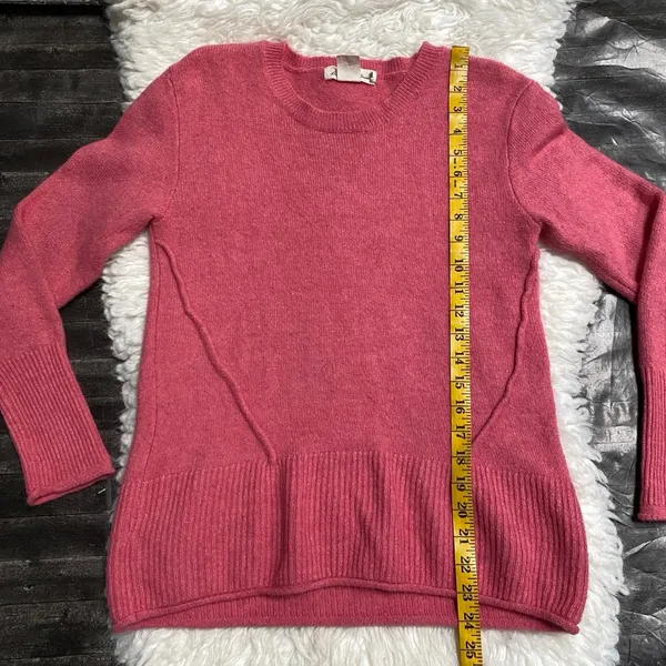 H&M Logg Label Of Graded Goods Sweater Pink Long Sleeve Soft Crewneck Pullover - Image 7