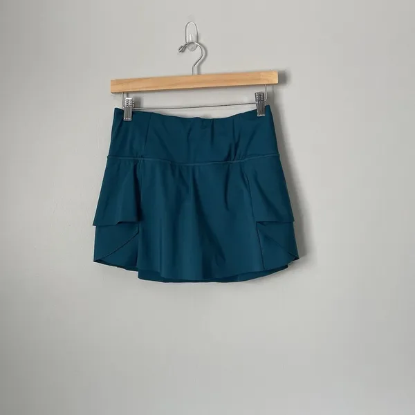 Athleta Momentum Skirt Skort Costal Teal Size Women's XS Ruffle Tennis Athletic - Image 3