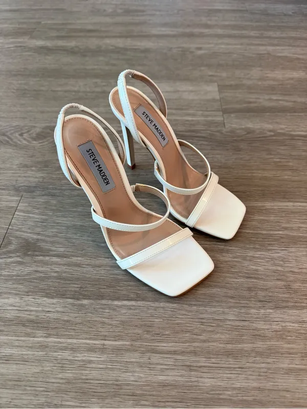 Steve Madden White Slingback High Heel Sandals in Grade White, Size 5.5 - Image 3