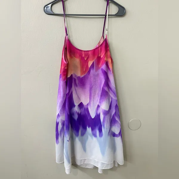Natori Floral Watercolor Layered Sleeveless Slip Dress Women's Size Medium - Image 9