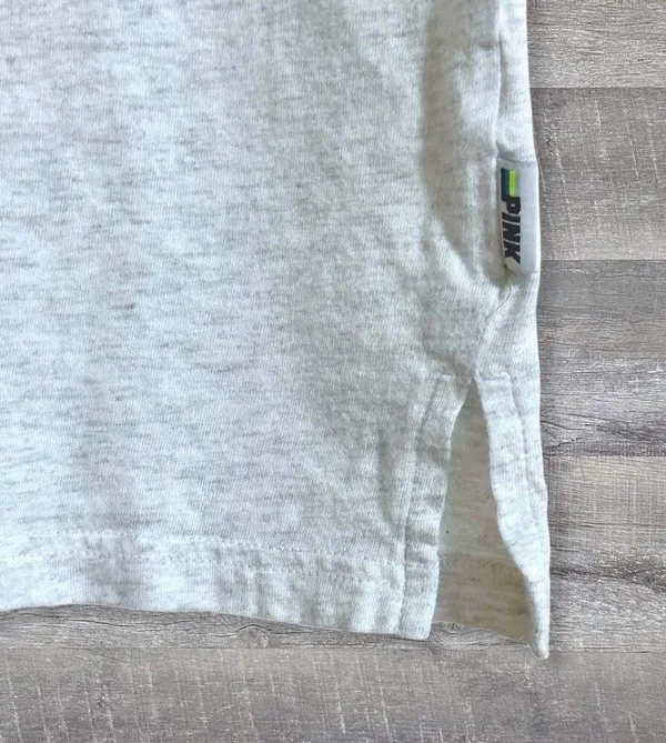 Victorias Secret PINK Grey Muscle Tank Top Women L Ombre Green Blue Logo Graphic - Image 5