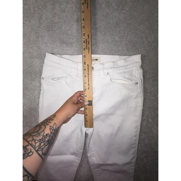 madewell‎ 9" high riser skinny jeans white 28 Spots On Back - Image 8