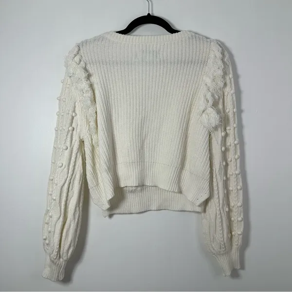 Anthropologie Revolve Cleobella White Knit Sweater Size XS Cottagecore - Image 2