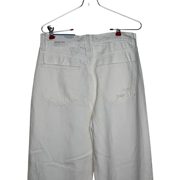 Arizona Jean Co. Women‎ Jeans Skater Slouchy Ripped Hi-Rise Wide Leg Sz.5 NWT - Image 9