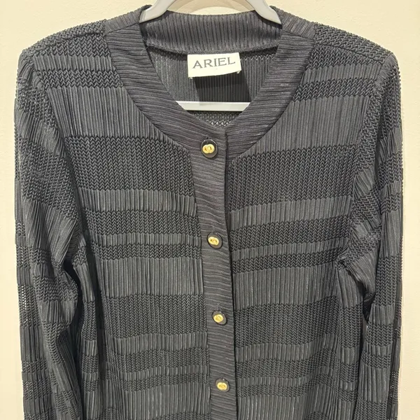 Ariel Timeless Luxury Black Cardigan‎ Size Small Black - Image 2
