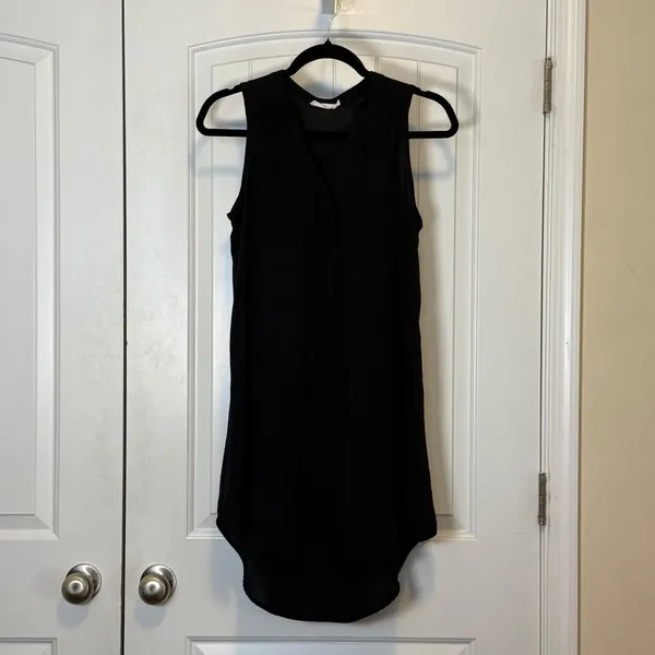 Lush Womens EUC Sleeveless V-Neck High Low Hem Pleated Back Dress XS Casual Chic - Image 2