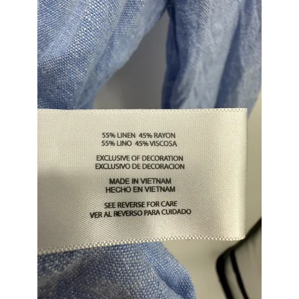 Orvis Women’s XL Blue Linen Rayon‎ Long Sleeve Shirt Boho Coastal Blouse - Image 7