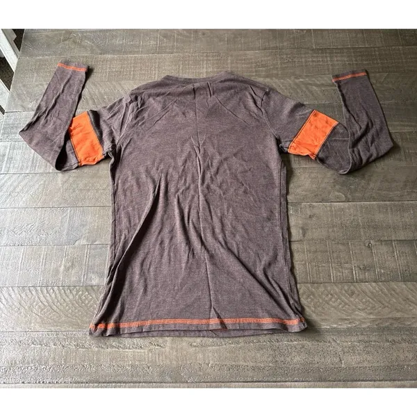 NFL Women's Brown Orange "Cleveland Browns Football" Long Sleeve Tee Size Medium - Image 6