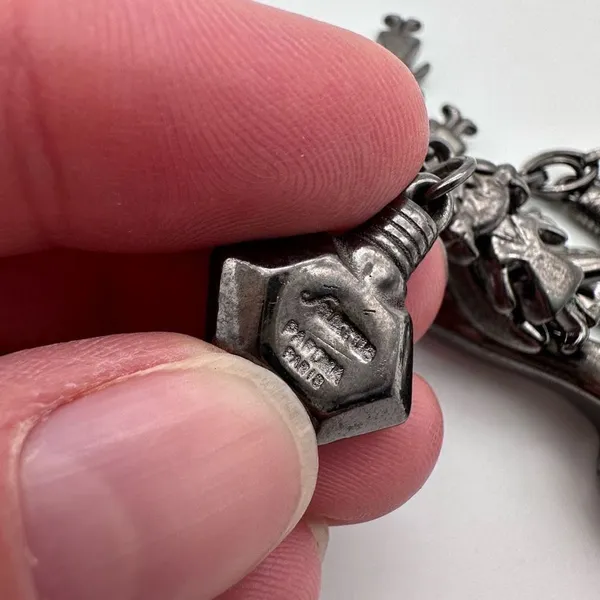 Pardma Paris charm parfum bottle shoes‎ dangle chain necklace gunmetal - Image 7
