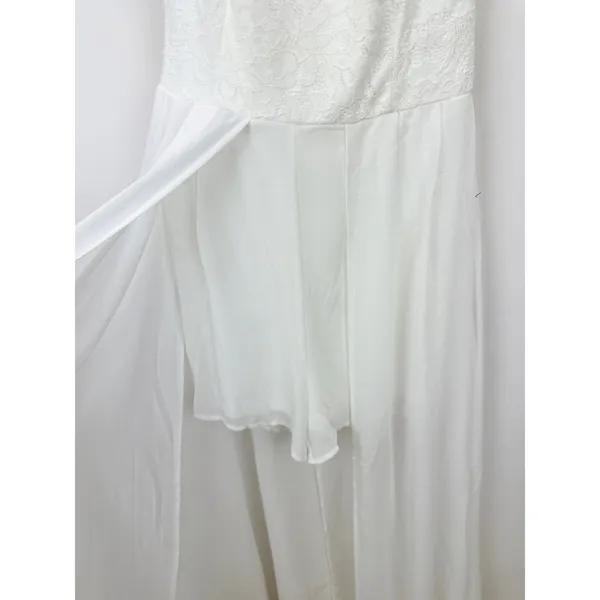 Lulus Love Speaks White Lace Halter Maxi Romper Wedding Bridal Medium NWT - Image 8
