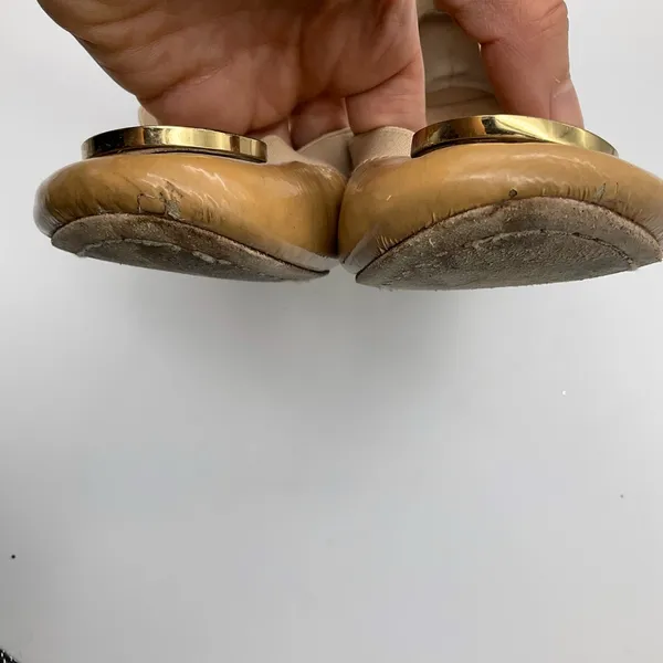 Tory Burch Creamy Beige Leather Ballet Flats‎ - Image 8