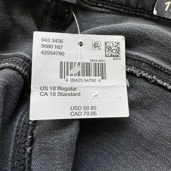 NWT American Eagle Jeans 18 Standard Washed Black Low Rise Strigid Baggy Barrel - Image 4