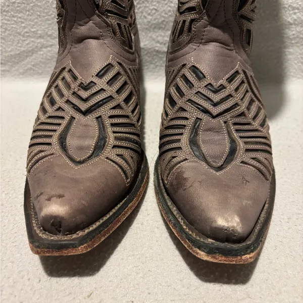 Herencia Women’s Western Inlay Pull on Cowgirl Boots Size 7 snip toe - Image 2