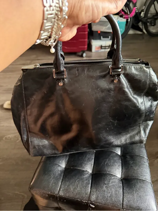 Michael Kors Black Leather Tote Satchel - Image 9