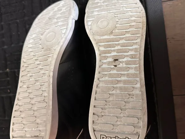 Reebok Black Leather Low-Top Sneakers with Holographic Accents - Image 8