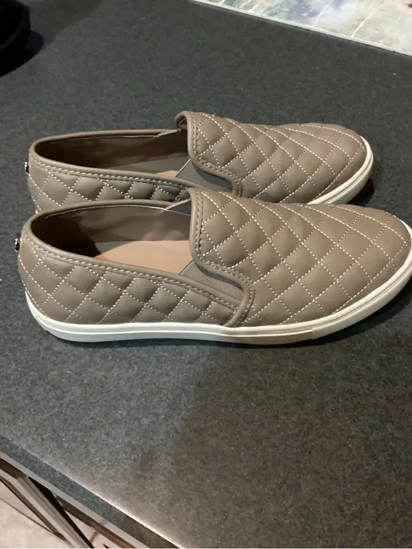 Steve Madden Quilted Slip-On Sneakers - Taupe/White - Image 2