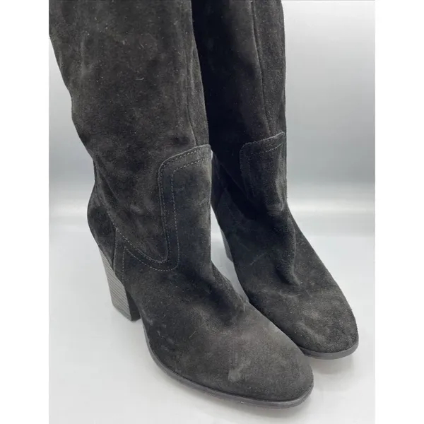 Lady Luck Black Tall‎ Heel Women's Boots Black Suede Made in Portugal Size 38 - Image 4