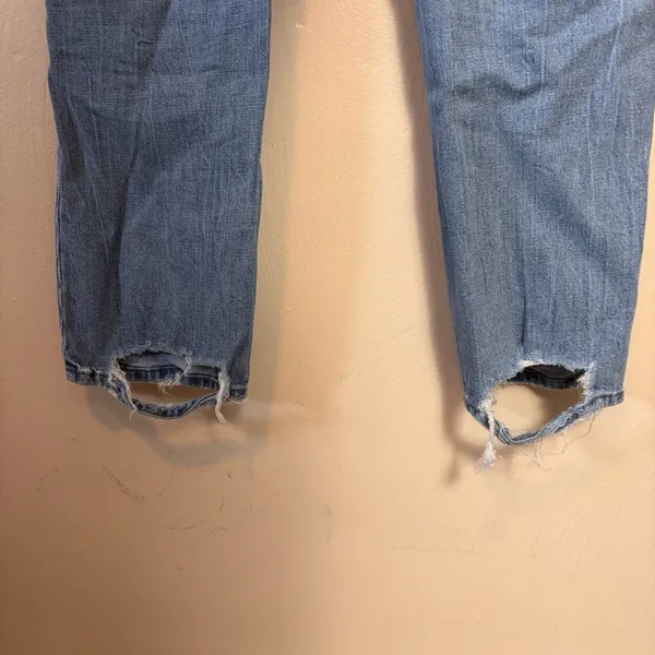Abercrombie & Fitch Jeans Ankle Straight Ultra High Rise Distressed Hem Size 26‎ - Image 6
